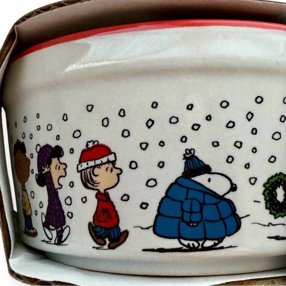 Peanuts Puffer Snoopy Christmas Ceramic Ramekins Dish Set of 2 Brand New RARE - Picture 4 of 7